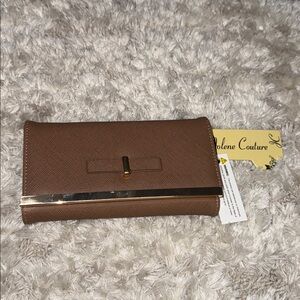 Jolene Couture Taupe Wallet with Gold Accent